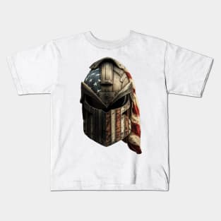 American Flag Spartan Helmet (no background) Kids T-Shirt